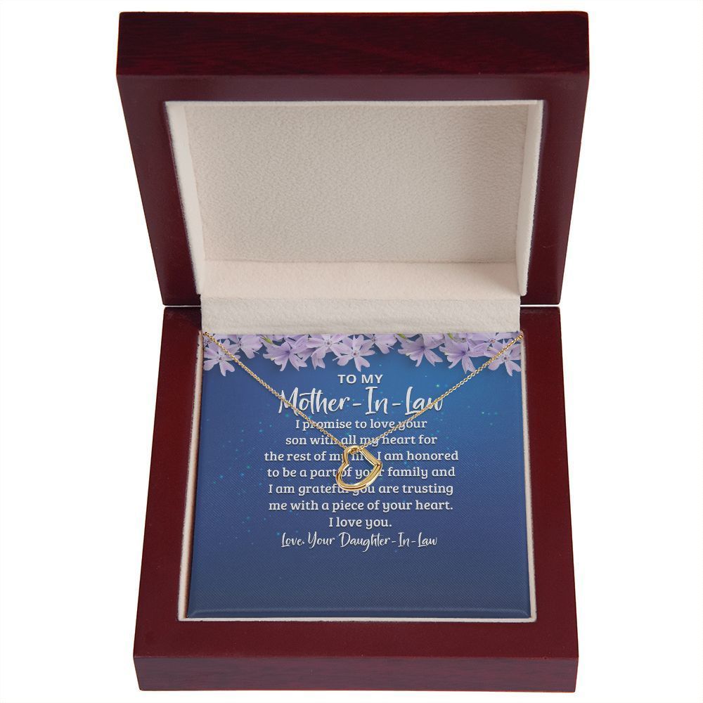 To My Mother-in-Law I Promise to Love Your Son Delicate Heart Necklace